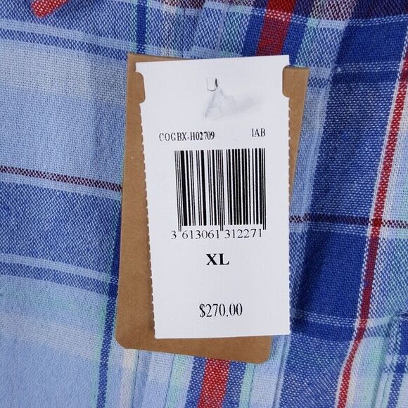 A.P.C. Shirt Mens XL Blue Plaid Button Up Pocket Long Sleeve Casual $270 - Picture 4 of 10